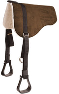 Mustang Faux Suede Bareback Pad with Stirrups, 30" x 26" - 121QP - Brown - 3