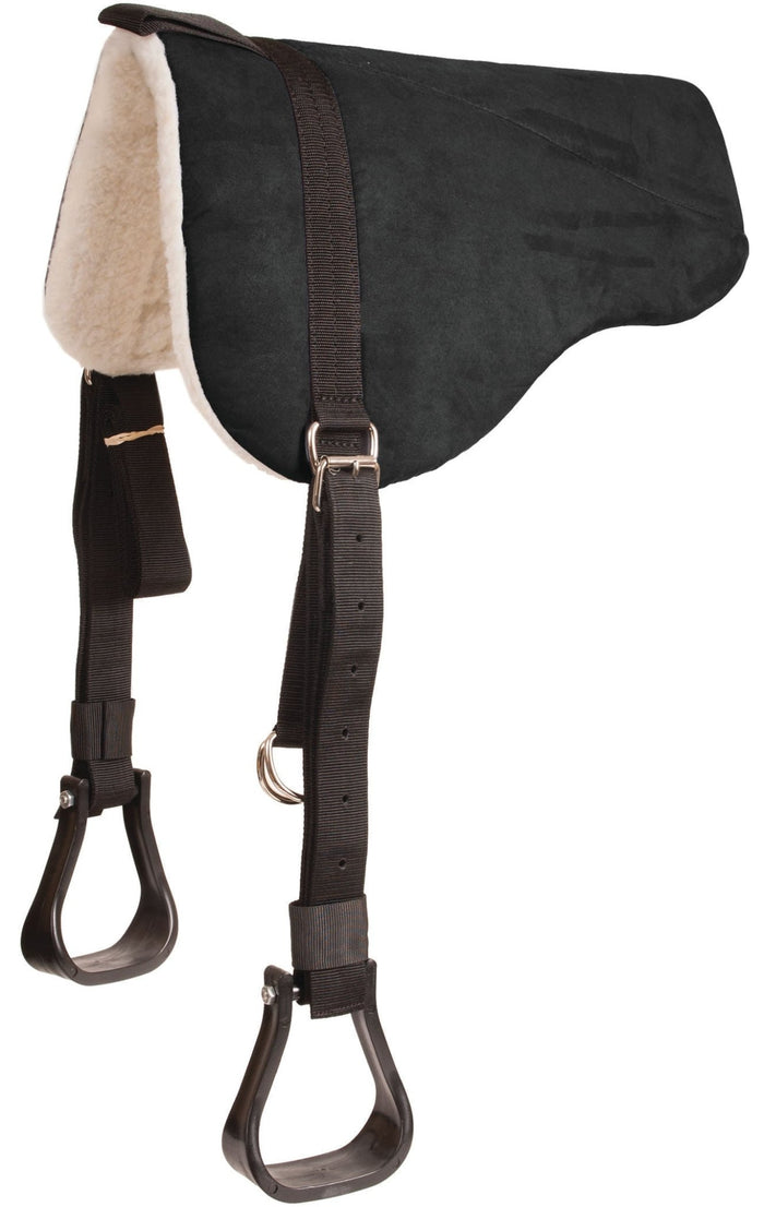Mustang Faux Suede Bareback Pad with Stirrups, 30" x 26" - 121QQ - Black - 5