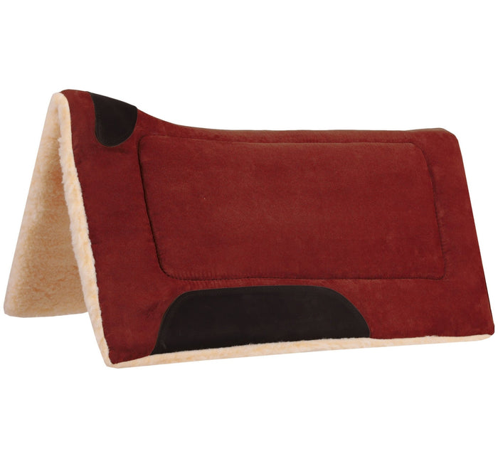 Mustang Faux Suede Contoured Saddle Pad - 121ZU - Brown - 1