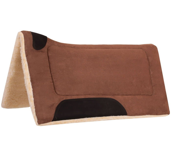 Mustang Faux Suede Contoured Saddle Pad - 121ZU - Brown - 2