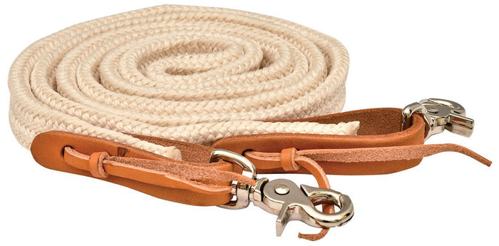 Mustang Flat Braided Poly Roping Rein, 1" x 7' - 121KY - 1" x 7' - 1
