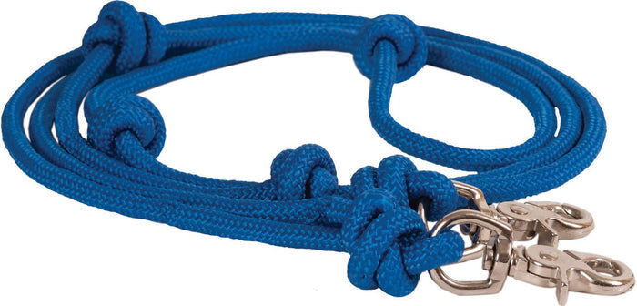 Mustang Mountain Rope 8' Knotted Barrel Rein - 121M2 - Blue - 1