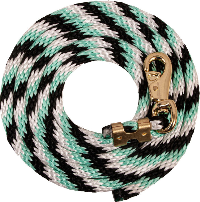 Mustang Poly Colorful Lead Rope, Bull Snap - 1211AW - Turq/Pink/Purple - 3