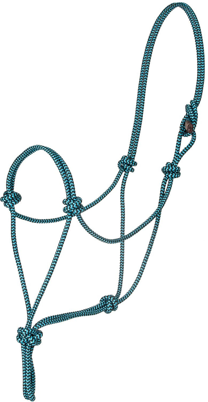 Mustang Premium Nylon Rope Halter - 1211CM - Turquoise/Black - 1