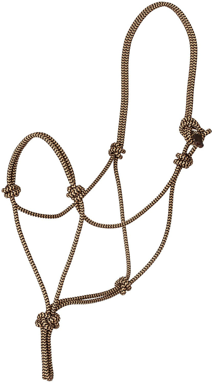 Mustang Premium Nylon Rope Halter - 1211CJ - Black/Tan - 3