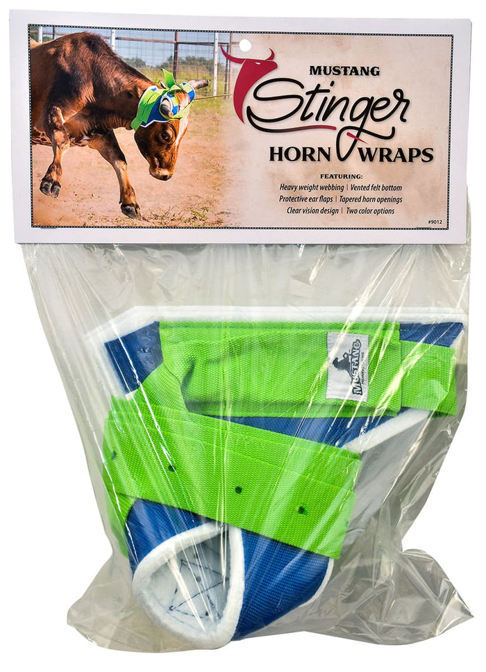 Mustang Stinger Horn Wrap - 121Y3 - Blue/Lime - 7