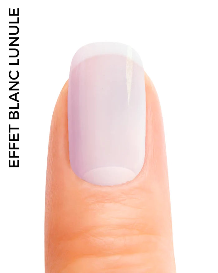 Stickers ongles en gel blanc laiteux avec lunule blanche marquée