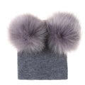 New Trend Baby Winter Hat Knitted Warm Double Fur Pompom Caps Beanies For Girls In Modern Design Stevvex