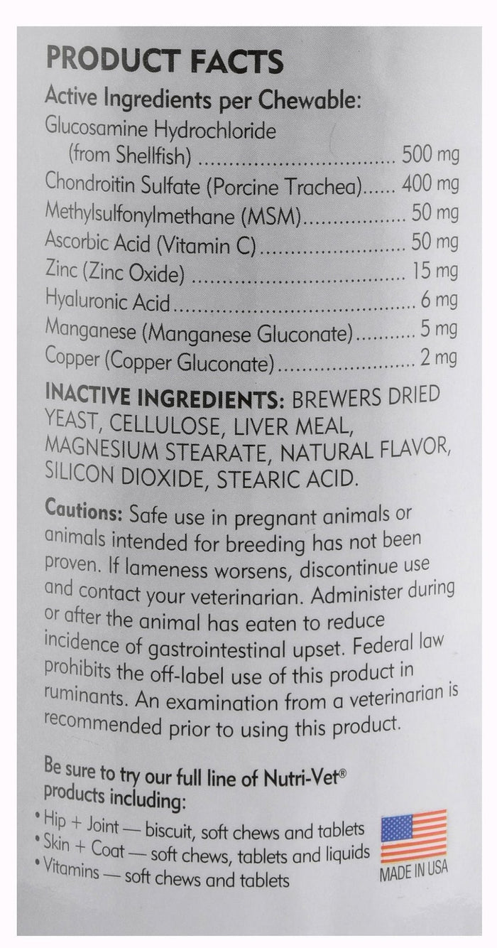 Nutri - Vet Hip & Joint Advanced Strength Chewables for Dogs - OPAG - 300 count - 5