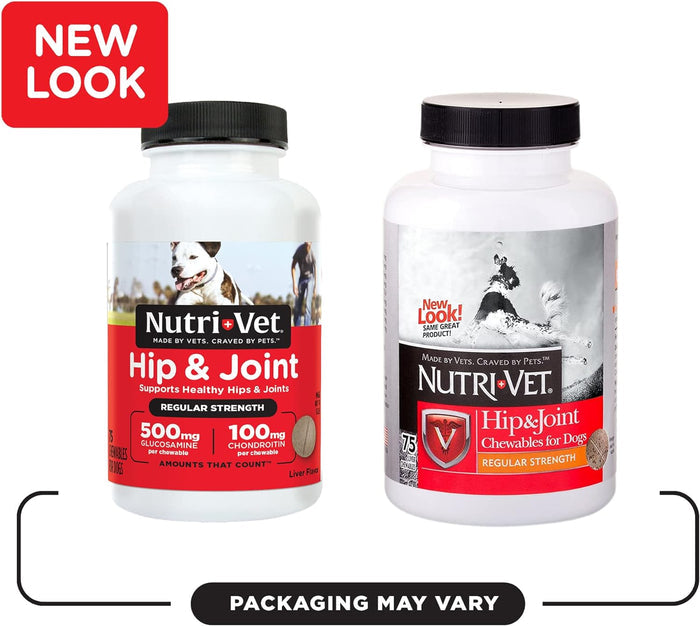 Nutri - Vet Hip & Joint Regular Strength Chewables for Dogs - OPA1 - 75 count - 6