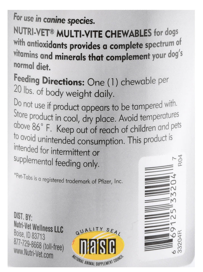 Nutri - Vet Multi - Vite Chewables for Dogs - OPAC - 120 count - 2