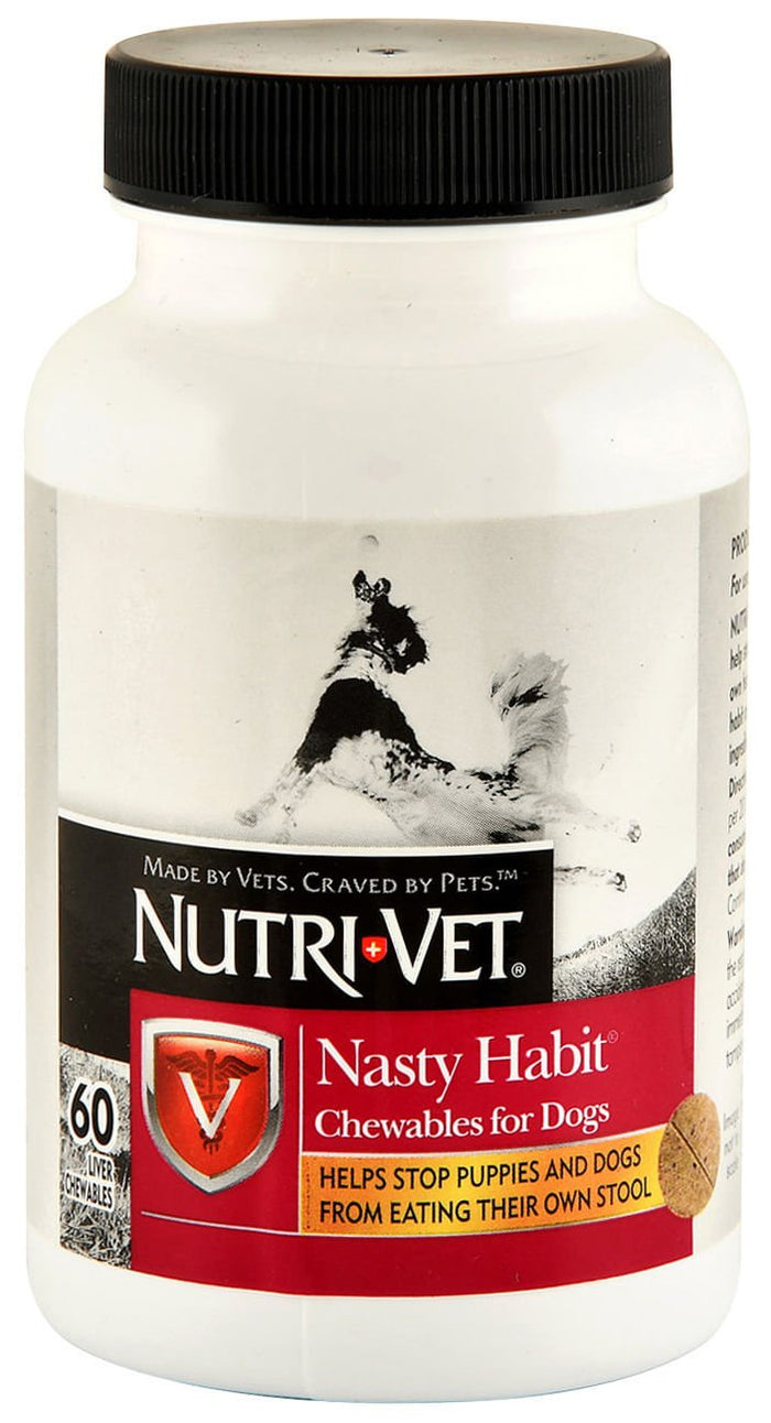 Nutri - Vet Nasty Habit Liver Flavored Chewables, 120 ct - OPBA - 60 count - 1