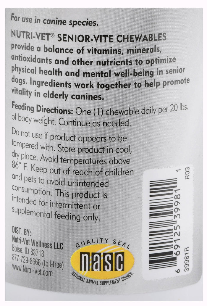 Nutri - Vet Senior - Vite Chewables - OPAA - 2
