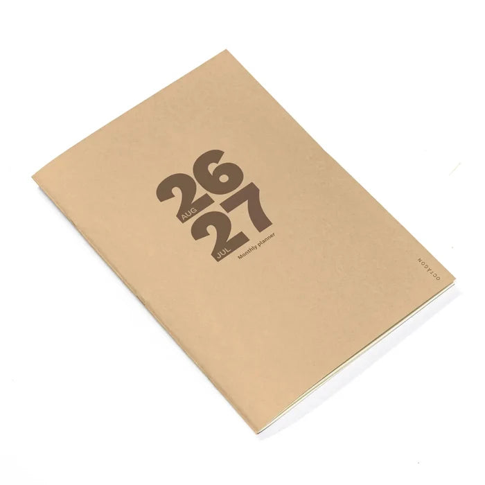 Octagon | Agenda Big Monthly Planner Plus A4 2026-2027 Camel (Mensual)