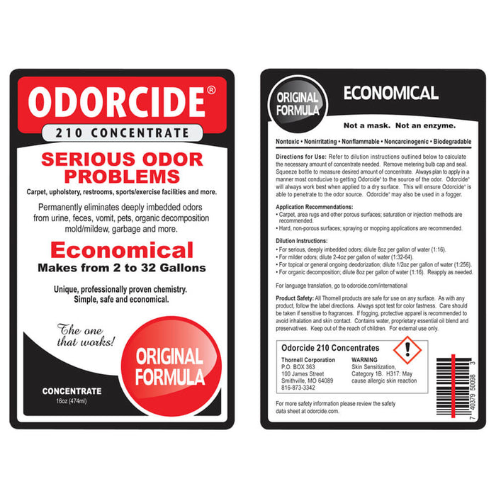 Odorcide Original Concentrate, 16 oz - 005THL-210C-P - Original - Clear Yellow - 16oz - 2