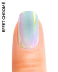 Stickers ongles en gel Opalina Geeli House chromé avec reflets rose et bleu