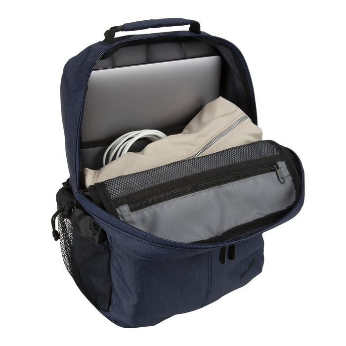 heather navy oslo backpack inside