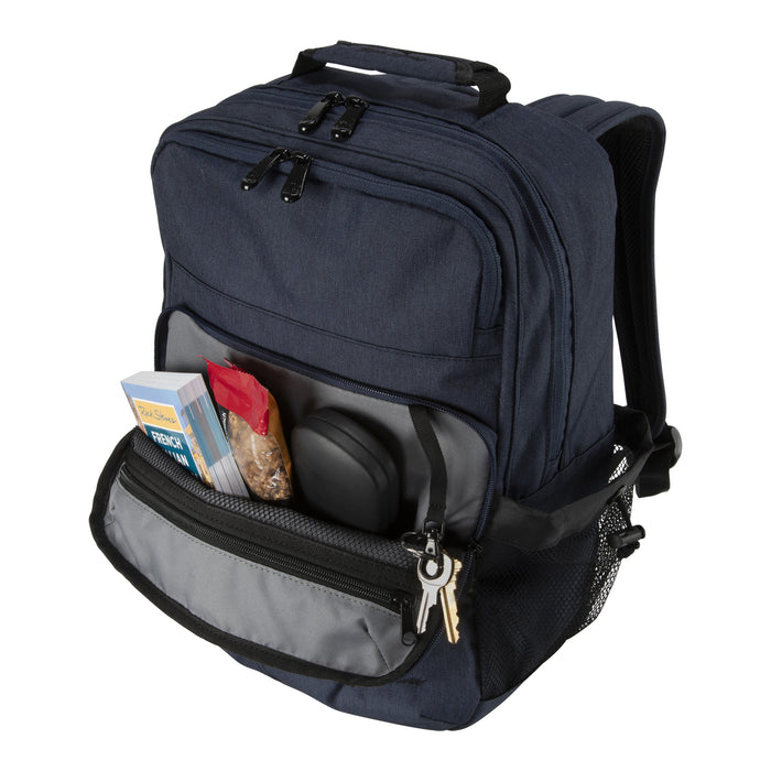 heather navy oslo backpack pocket