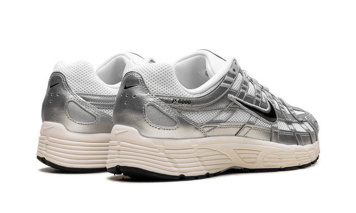 Nike P-6000 White Metallic Silver Flat Silver Black