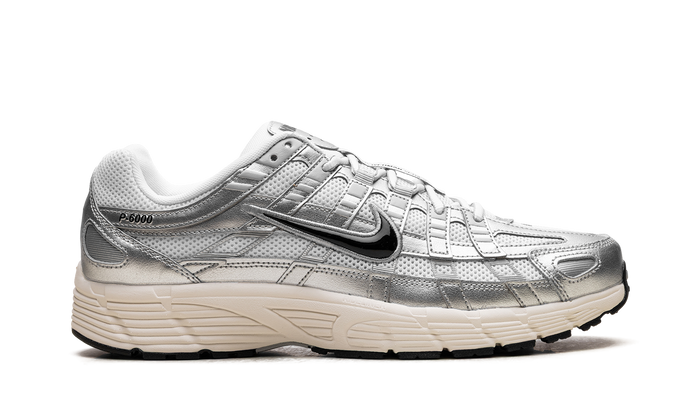Nike P-6000 White Metallic Silver Flat Silver Black