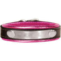 Padded Metallic Leather Bracelet with Engraved Plate - DYZZ - 1