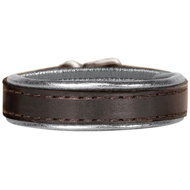 Padded Metallic Leather Bracelet with Engraved Plate - DYZZ - 3