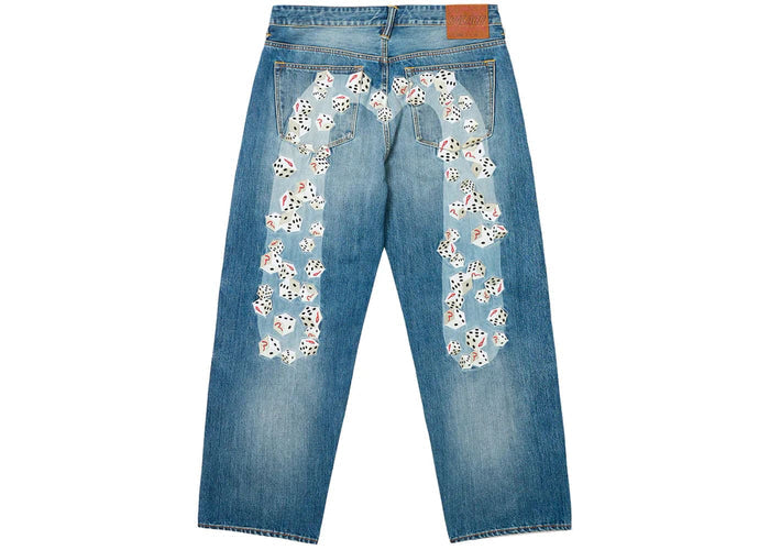 Palace X Evisu Dice Denim Jean Light Wash