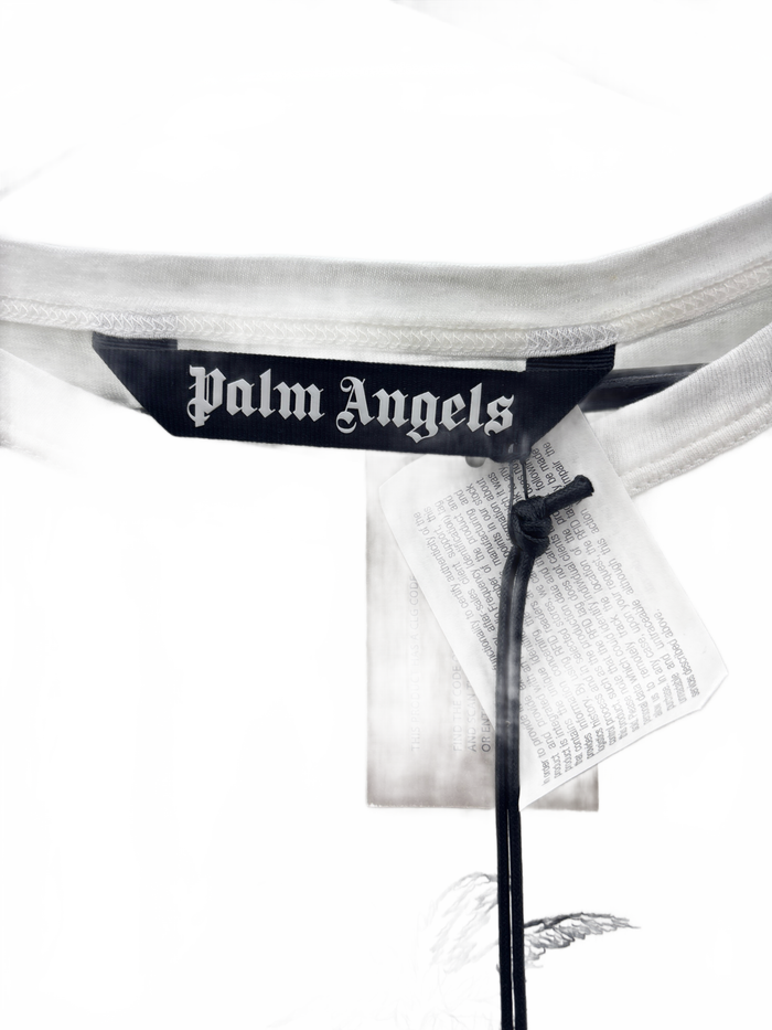 Palm Angels Logo Linen Collar T-Shirt White