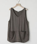 Paneled Satin Tank Top BROWN