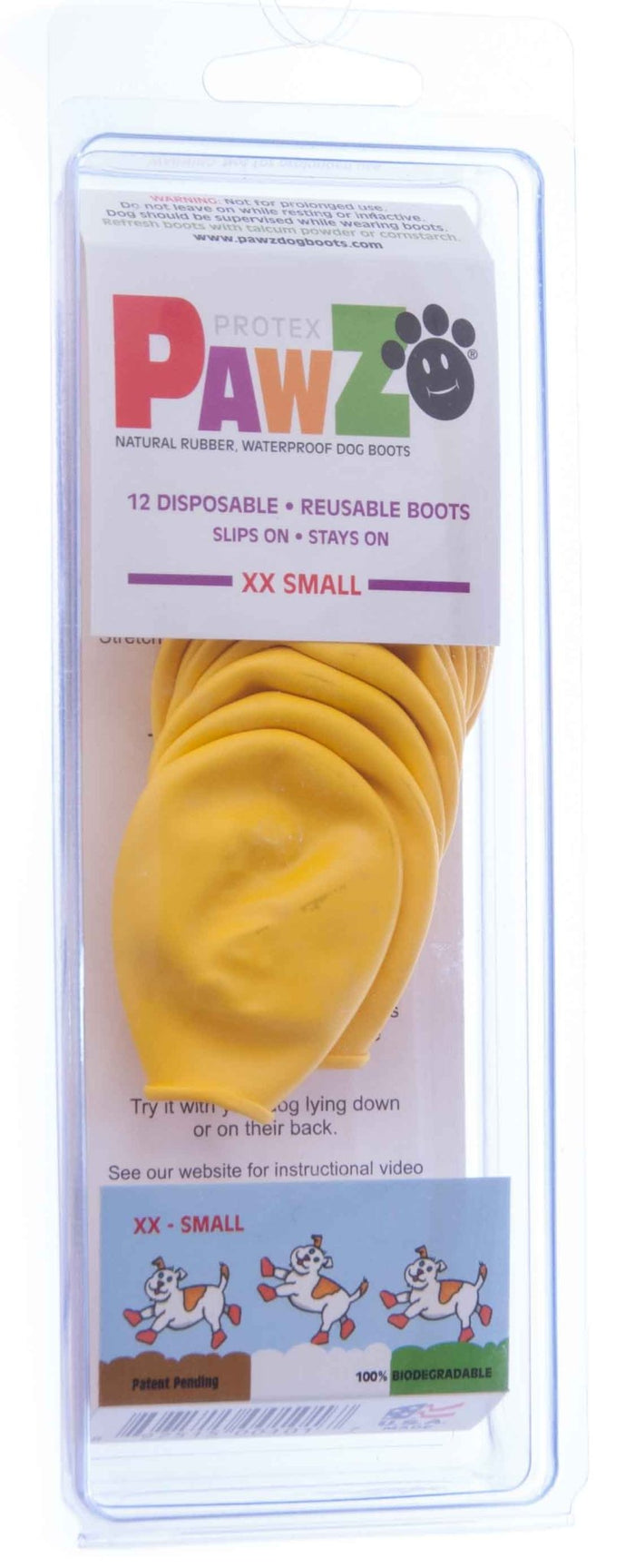 PawZ Waterproof Dog Boots – Disposable, Reusable, Non - Slip Paw Protectors, 12 Pack - PDBAJ - X - Small (2" L) - Black - 3