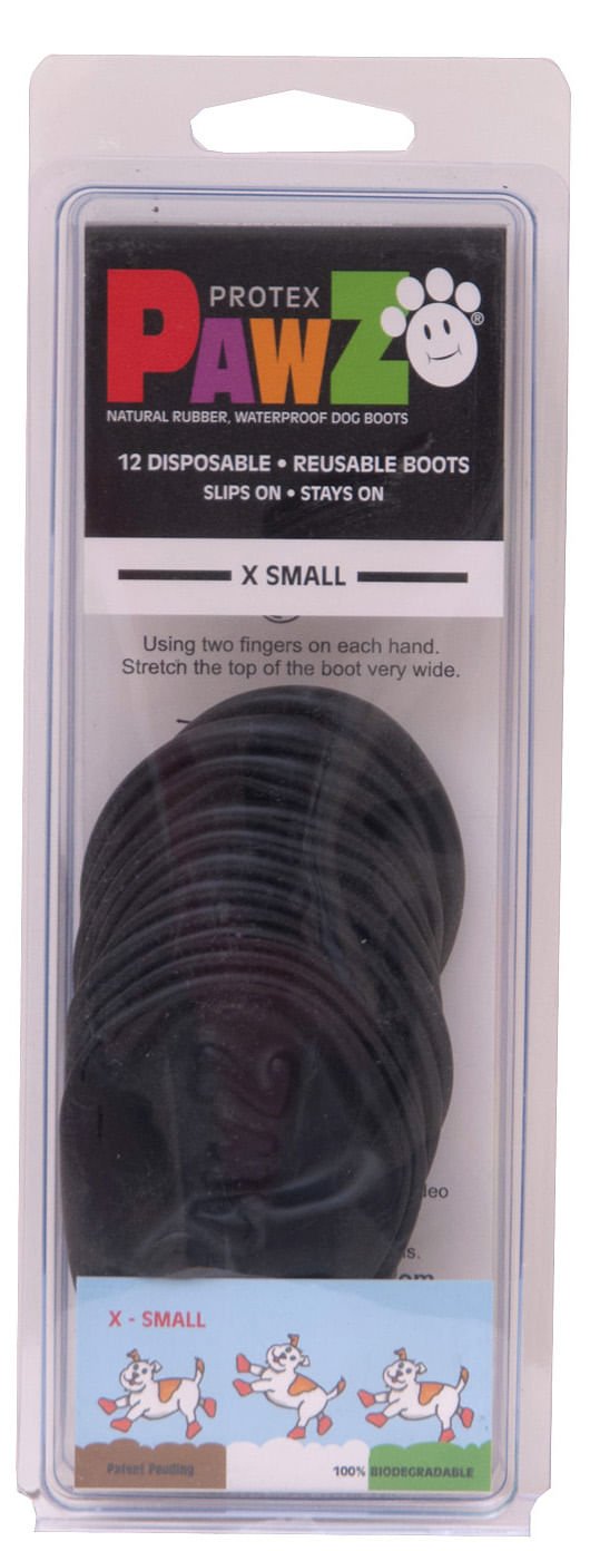 DUPLICATE - WEBPDBAH - PawZ Dog Boots, Black, X - Small 12 pack - PDBAJ-DUPE - X - Small (2" L) - 4