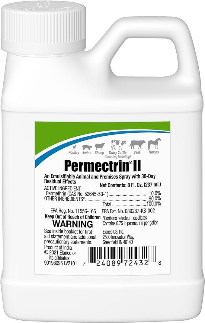 Permectrin II Insecticide (10%) Fly & Pest Control - A9P4 - 8 oz - 1