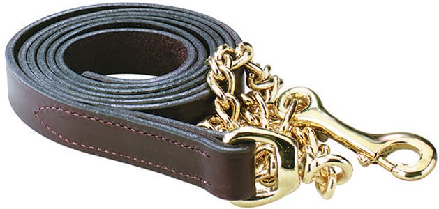 Perri's Leather Horse Halter and Lead - DYA4 - Lead - 1" Lead - Brown - 2