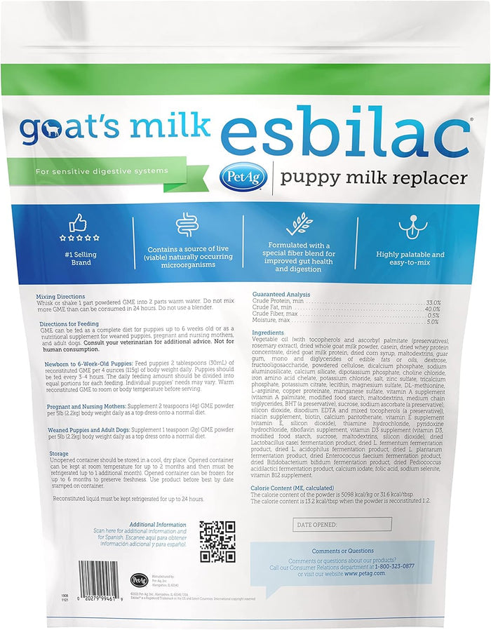 PetAg Goat’s Milk Esbilac Puppy Milk Replacer Powder - B7G2 - 5 lbs - Powder - 2