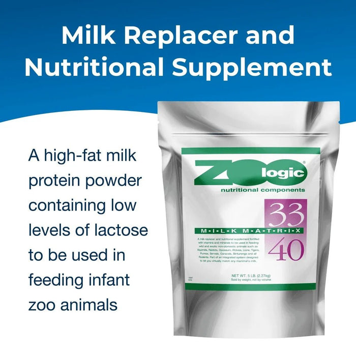 Zoologic® Milk Matrix Milk Replacer for Wild & Exotic Animals, 33/40 & 42/25 - B7MP - 33/40 - 5 lbs - 2