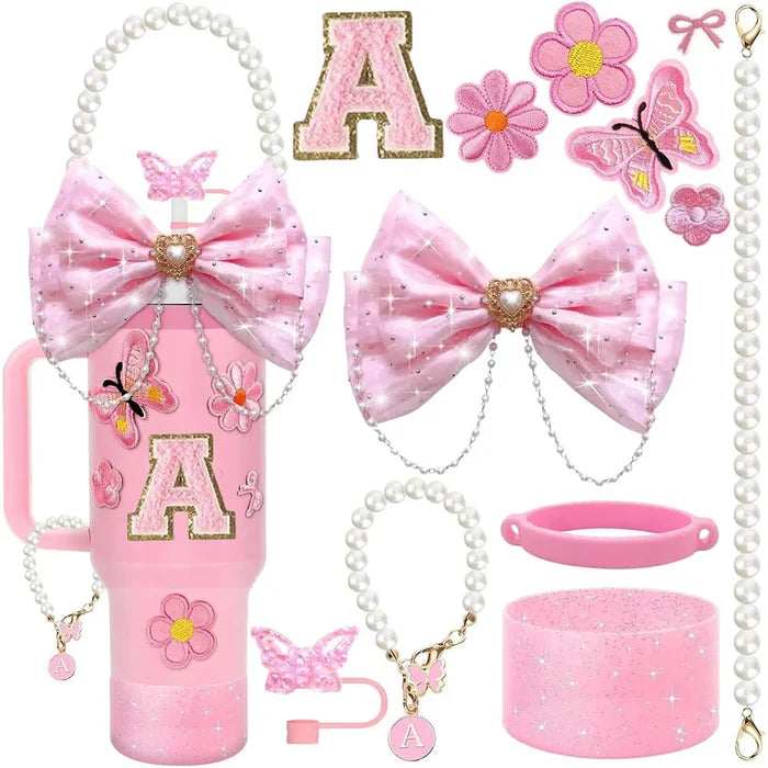 Pink 12pcs 30oz 40oz Tumbler Cup Accessories Set. BLAKESTORE-NG