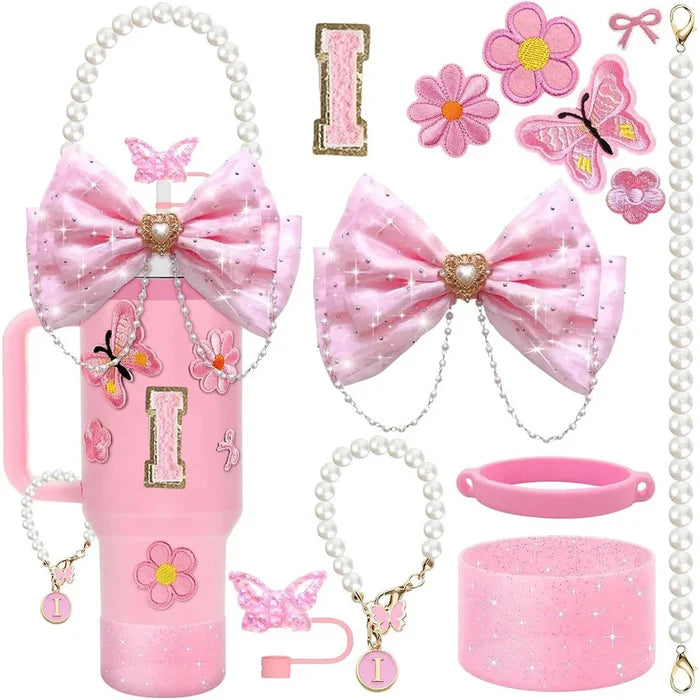 Pink 12pcs 30oz 40oz Tumbler Cup Accessories Set. BLAKESTORE-NG