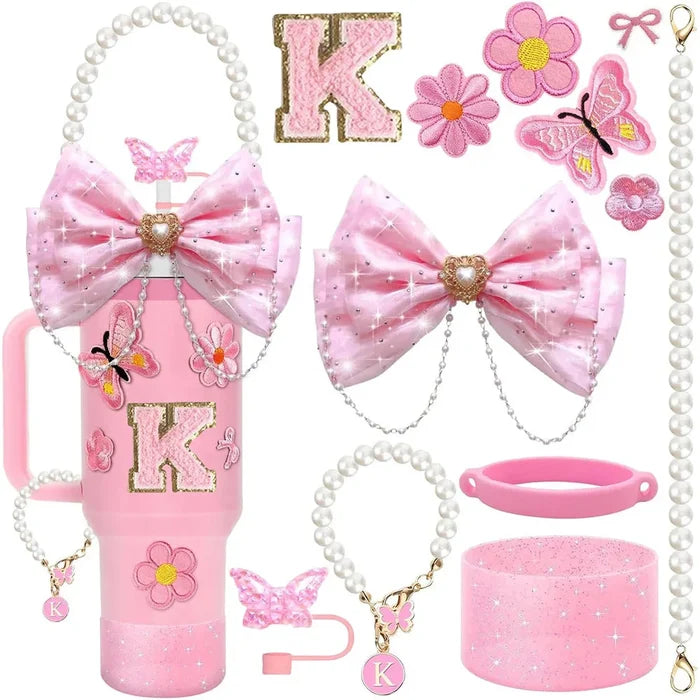 Pink 12pcs 30oz 40oz Tumbler Cup Accessories Set. BLAKESTORE-NG