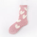 Pink/White Heart Fuzzy Socks Ivy + Cloth
