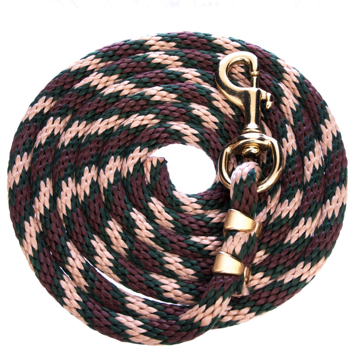 Poly Twisted Colors Lead Ropes, 10' - BYD3 - Hunter/Brown/Tan - 3