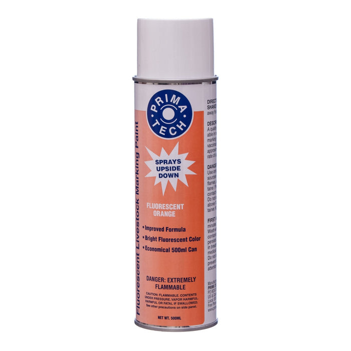 Prima Glo Marking Spray - On Fluorescent Livestock Marking Paint - NEBB - Orange - 2