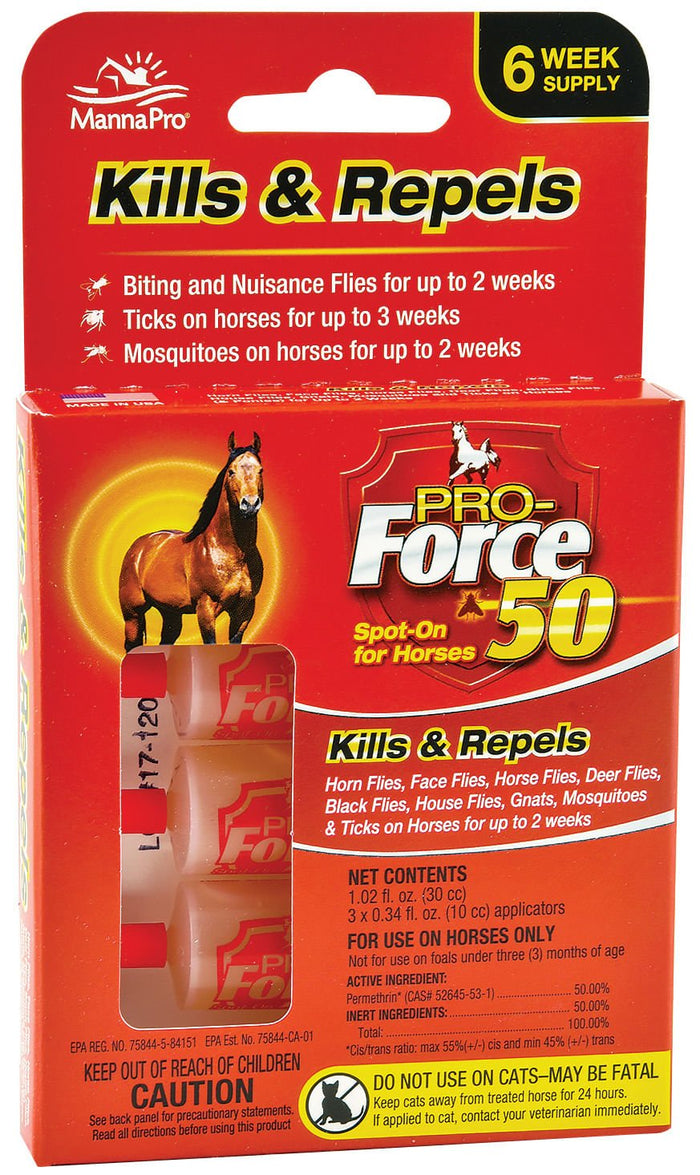 Pro Force 50 Spot On Topical Fly Treatment for Horses - CA2H - 6 pack - 1