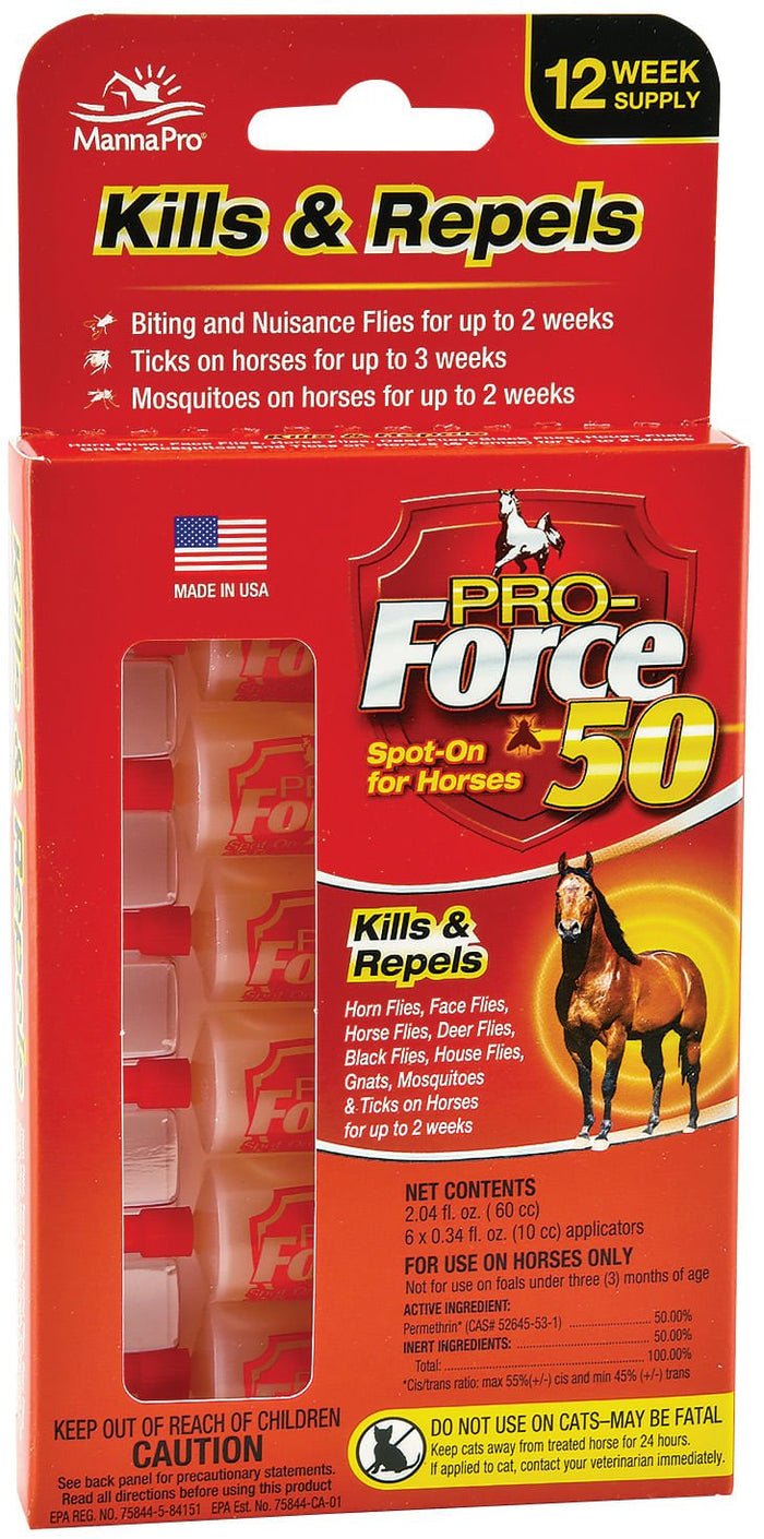 Pro Force 50 Spot On Topical Fly Treatment for Horses - CA2H - 6 pack - 3