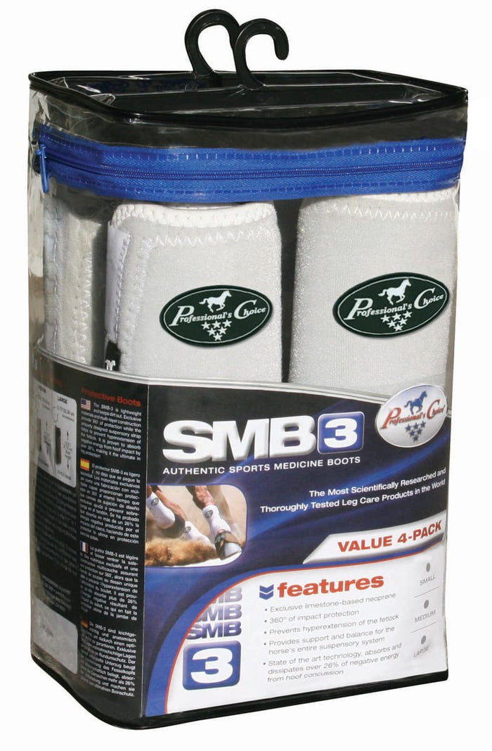 Professional's Choice SMB 3 Spots Medicine Boots for Horses Value Pack (set of 4) - PLO1 - Black - Small - 1