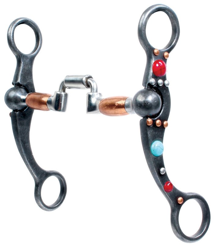 Professional's Choice Stone Dot Shank Hinged Port Bit, 5 1/4" - PL1ACB - Purple/Turquoise - 5