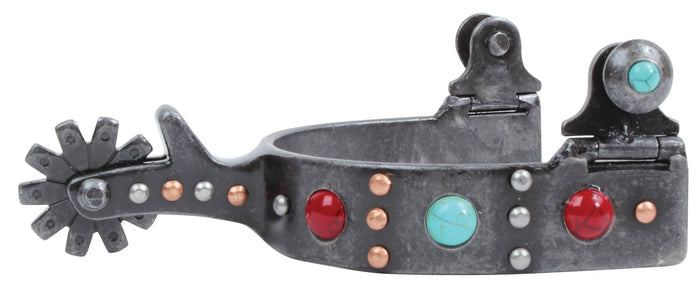 Professional's Choice Stone Dot Spurs - PL1ACF - Red/Turquoise - 1 in - 2