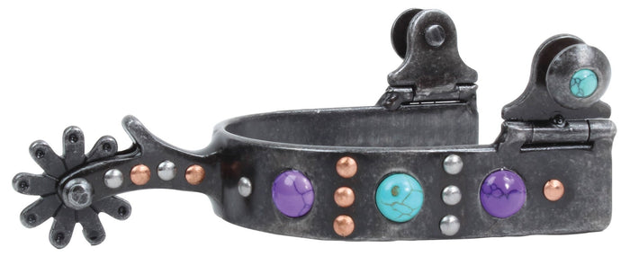 Professional's Choice Stone Dot Spurs - PL1ACE - Purple/Turquoise - 1 in - 3