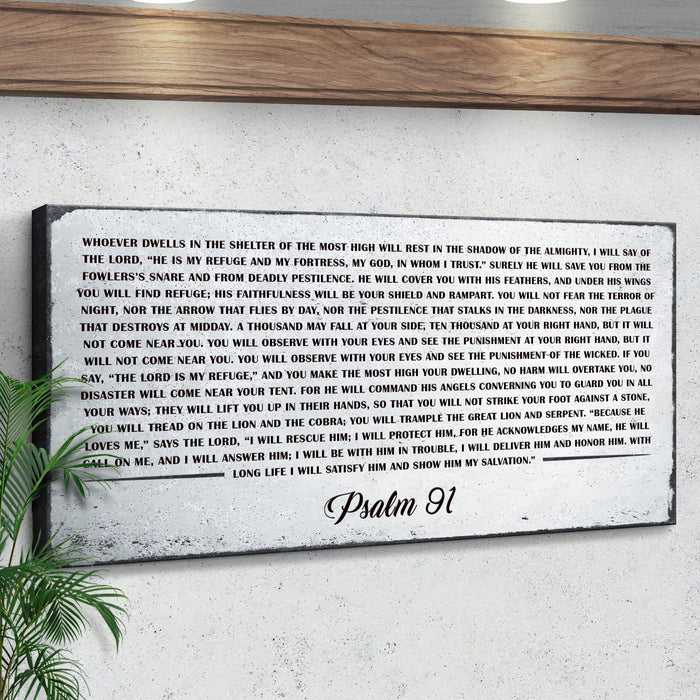 Psalm 91 - Whoever Dwells In The Shelter Of The Most High Sign IV Tailored Canvases