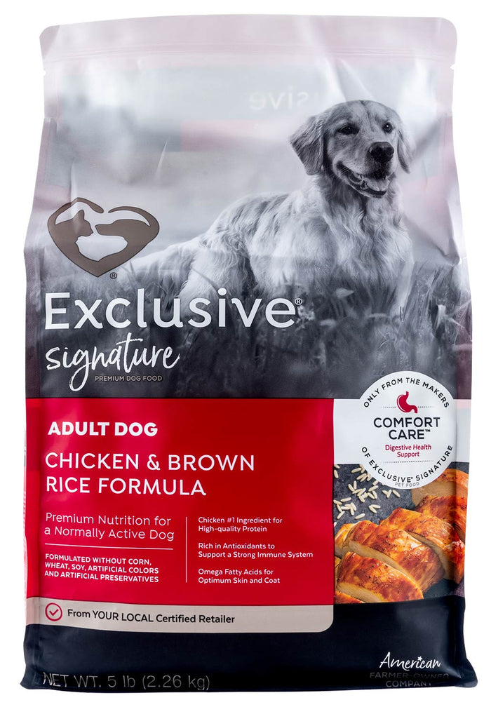 Purina Exclusive Signature Premium Adult Dry Dog Food, Chicken/Brown Rice - PANBX - 5 lbs - 3