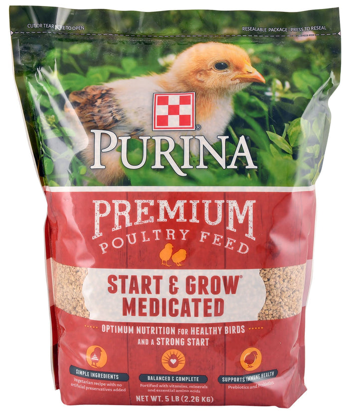 Purina Start & Grow AMP Medicated Poultry Feed Crumbles - PANC1 - 1